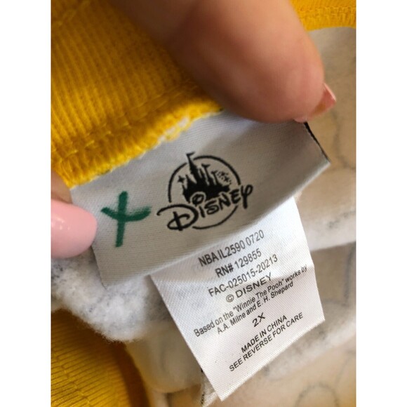 Disney Yellow Winnie the Pooh Cropped Cotton Loungewear Sweatpants 2X - Picture 9 of 14